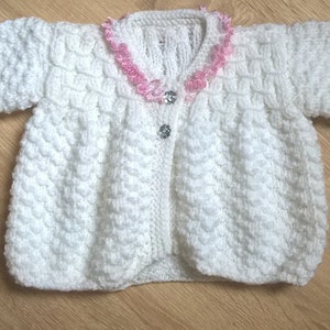 0-3 months handmade lace  matinee coat & bonnet