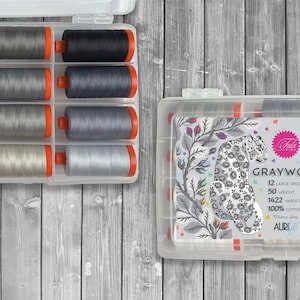 Graywork Thread Collection – 12 Large Spools (50wt Cotton)