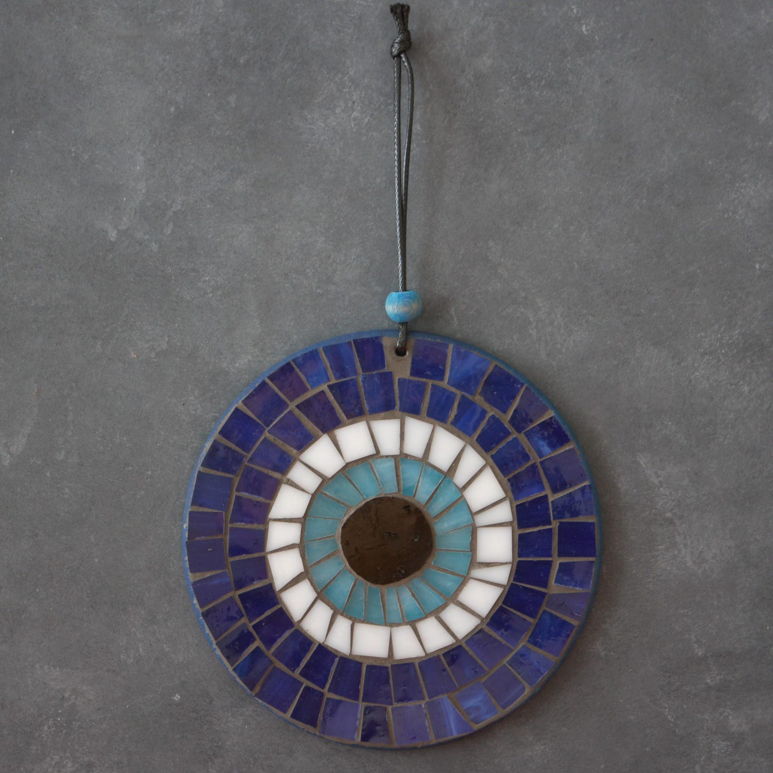 Curated visual reference: Visual Reference: Unique Blue Glass Mosaic Evil Eye Wall Hanging Art