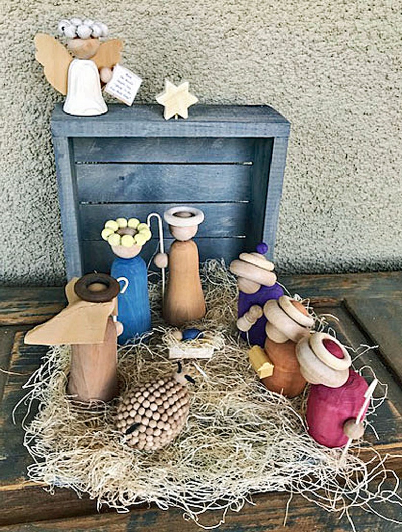 Handcrafted Wooden Nativity Set Etsy