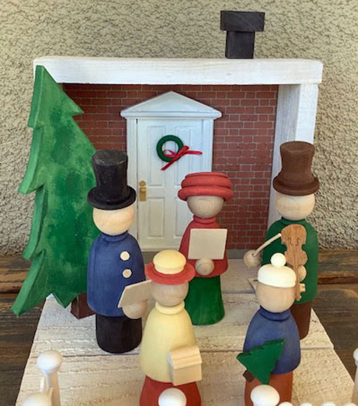 Handcrafted Christmas Wooden Victorian Caroler Set Etsy