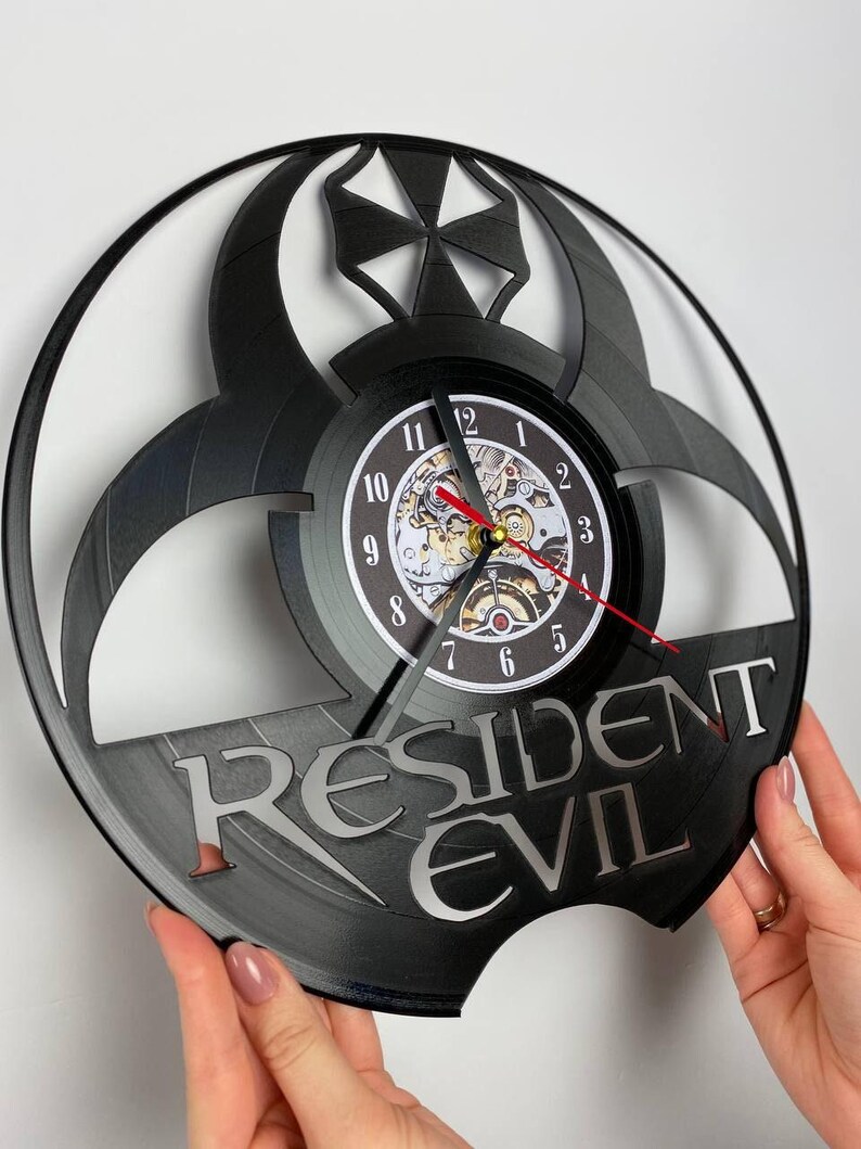 Biohazard Clock Zombie Apocalypse Vinyl Record Clock | Horror Gamer Wall Art - Etsy