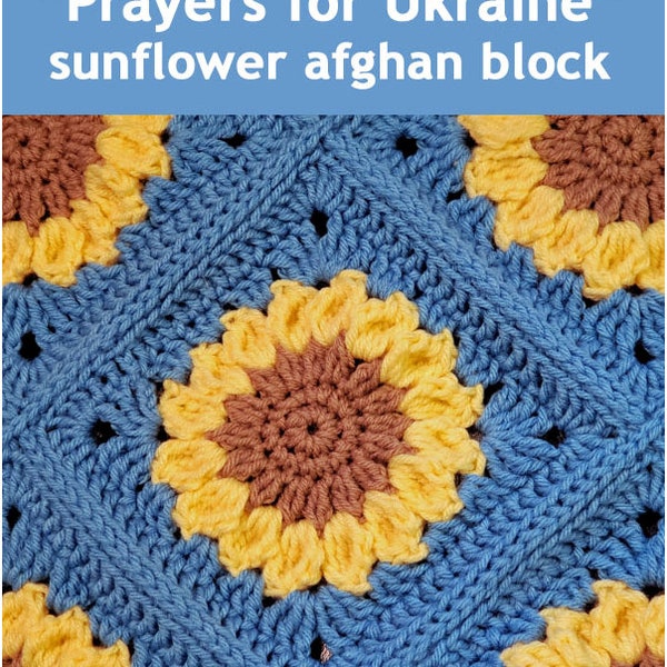 Sunflower Handmade Plaid Digital file Ukraine, Crochet Sunflower Pattern, Crochet PDF Pattern, Sunflower Pattern Decor, Easy to use Pattern