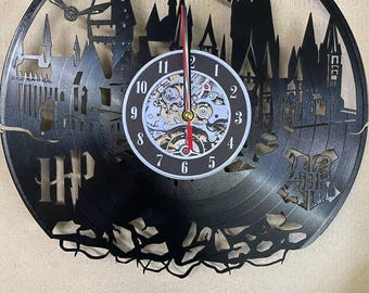 Wizarding Vinyl Record Wall Clock: Fantasy Hogwarts-Inspired Decor