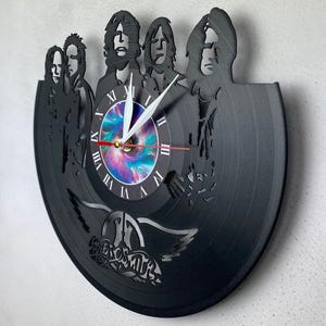 Rock Music Vinyl Record Wall Clock - Unique Home Decor for Music Lovers - Vintage Style Clock Gift for Fans