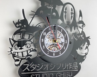 Studio Ghibli Vinyl Record Clock, Anime Art Decor
