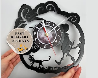 Coraline Vinyl Record Clock | Spooky Gothic Home Decor