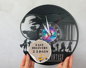 Reloj de pared de vinilo reciclado / Decoración para sala de juegos