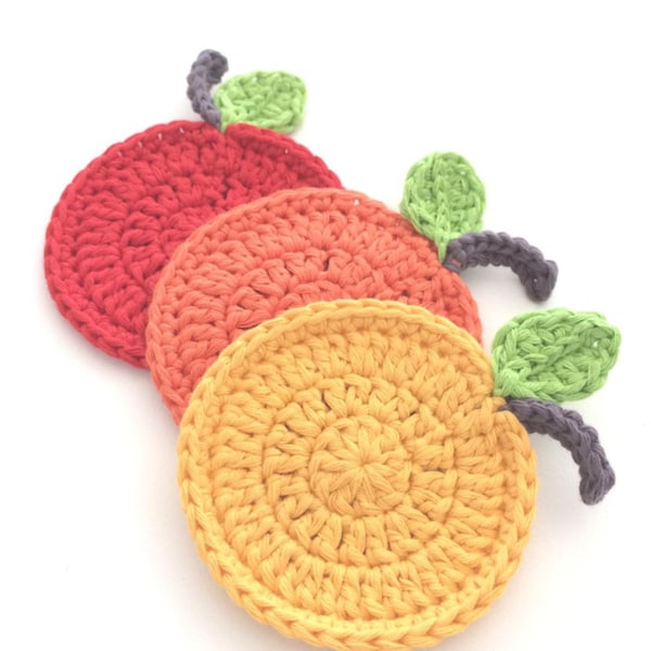 Fruit Coasters Set Digital Crochet Pattern Crochet PDF Pattern, Hand knitted UKRAINE Digital Download, Digital File Coaster crochet tutorial