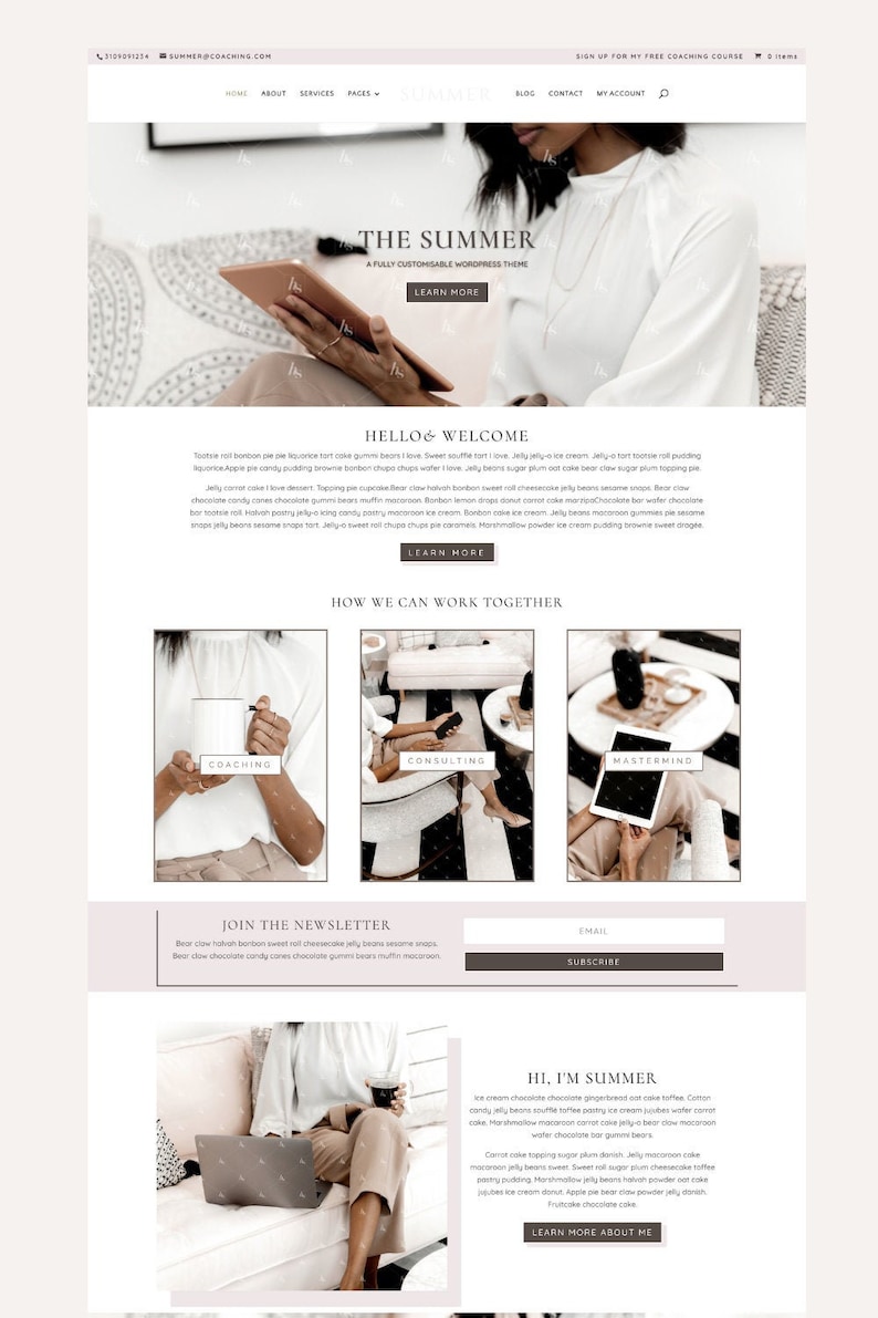 Coaching Website-Wordpress Business Theme-Divi Theme-Life Coach Website-Feminine Wordpress Theme-Wordpress Blog Theme-Responsive Website 