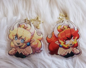 Double Sided Bowsette Acrylic Charms