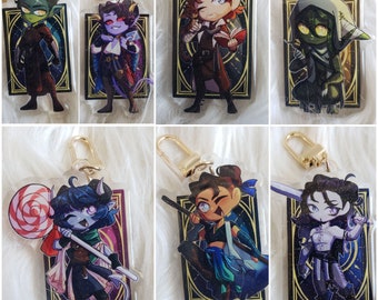 Double Sided Mighty Nein Acrylic Charms