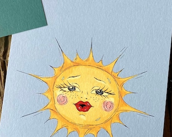 Original Sun Illustration Print