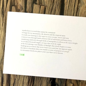 A5 Impresión de poesía original