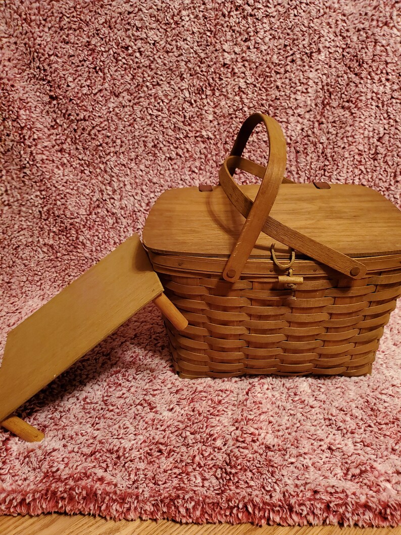 Longaberger Picnic Basket with divider 1984 Etsy