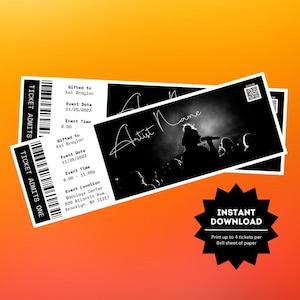 Bearbeitbares Konzertkartengeschenk | Konzertkarten-Vorlage | Individuelles Event Ticket Stub | Überraschungskarte Stub | Personalisierte Konzerteinladung