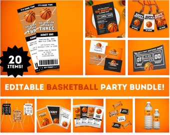 Basketball Birthday Bundle | Basketball Birthday Party | Basketball Themed Party Printables | Sports Theme Birthday | Basketball Invitations