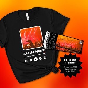 Personalized Surprise Concert Shirt | Concert Date Ticket Keepsake | Music Lover Gift Idea | Music Festival Tee |  Concert Ticket Template