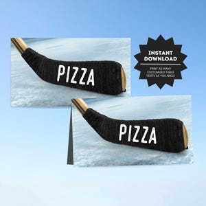 d'étiquettes de nourriture pour fête d'anniversaire de hockey | marque-places imprimables pour buffet de hockey | Sports Anniversaire Aliments Enseignes | Invitation sur le thème du hockey pour enfants