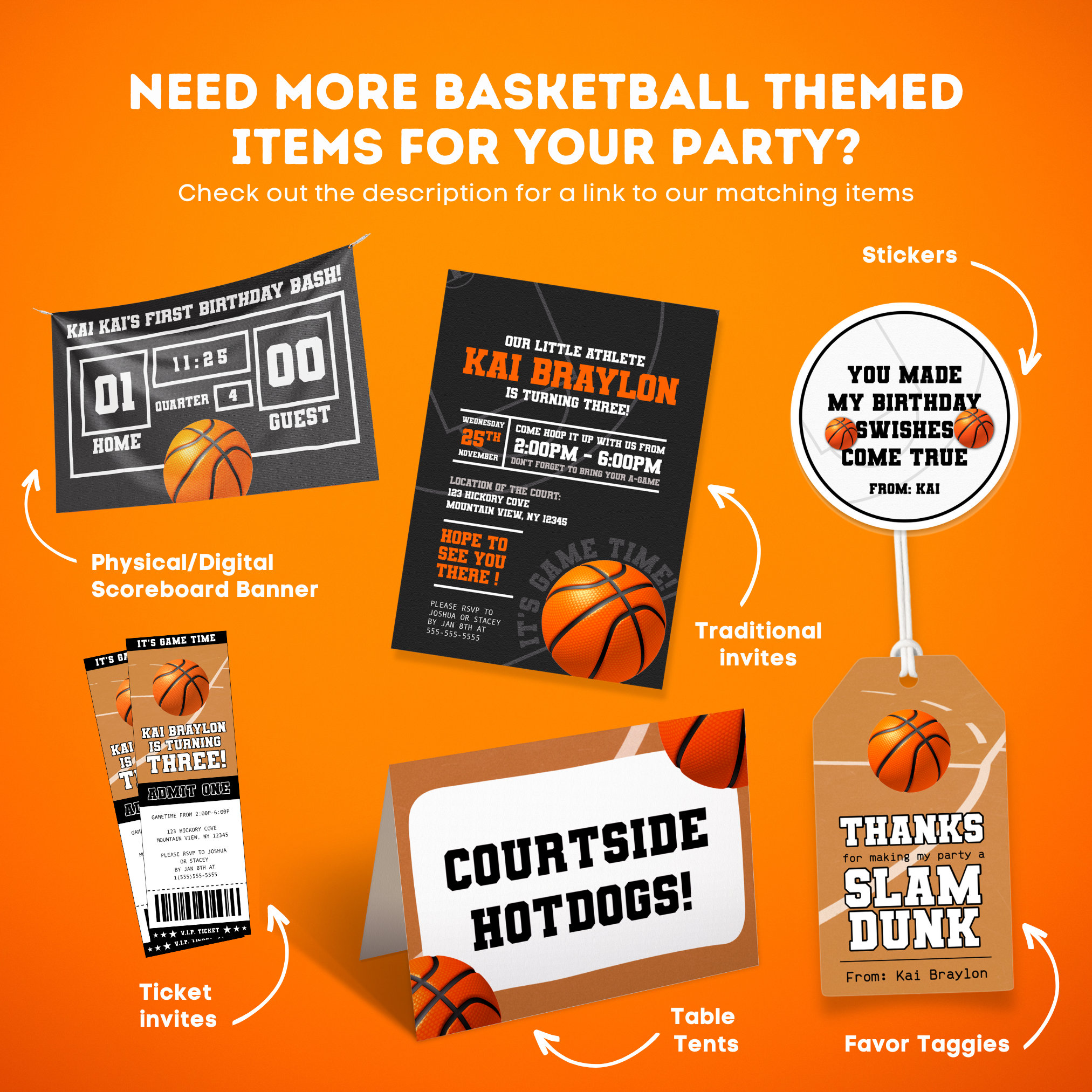 Basketball Baby Shower Ticket Invitation Basketball Themed Etsy