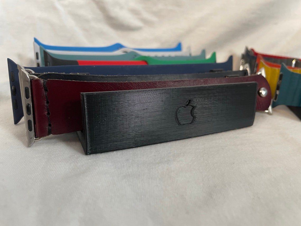 Apple Watch Band Stand / Holder / Organizer With Apple Logo Etsy Israel