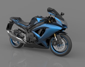 Suzuki GSX-R600 K9 Motorcycle 3D Model, Ready to Print STL File