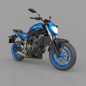 Yamaha MT-07, FZ-07 Street Motorcycle Ready to Print STL File,High Quality 3D Model