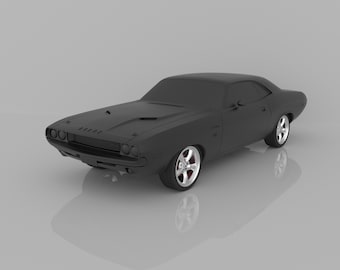 1970 Dodge Challenger 3D Model, STL File (Digital Product)