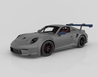 Porsche 911 GT3 Racing Car Motorsport gotowy do druku, plik STL, samochód do druku 3D, wysokiej jakości 3D, produkt cyfrowy