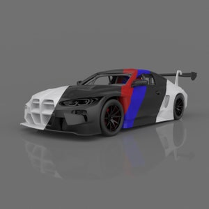 BMW M4 Jet 2021 Rennwagen Motorsport druckfertig, STL-Datei, 3D-Druckwagen, hochwertiges 3D, digitales Produkt
