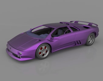 Classic 1990s Sports Car 3D Model – Detailed STL Files