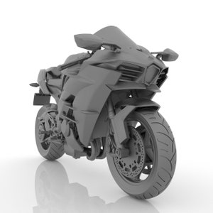 Modèle 3D de moto Kawasaki Ninja H2 prêt à imprimer, fichier STL pour imprimante 3D, modèle 3D de haute qualité
