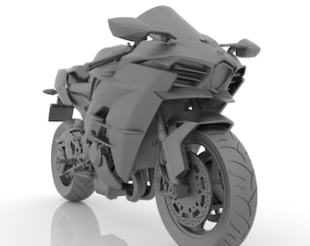 Kawasaki Ninja H2 3D Model, STL File for 3D Printing