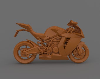 KTM 1190 RC8 Motorcycle 3D Model, STL File