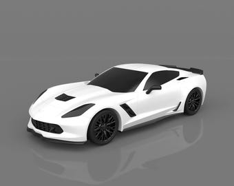 Corvette C7 Z06 2016 STL – 3D Printable Scale Model Car, Digital Download