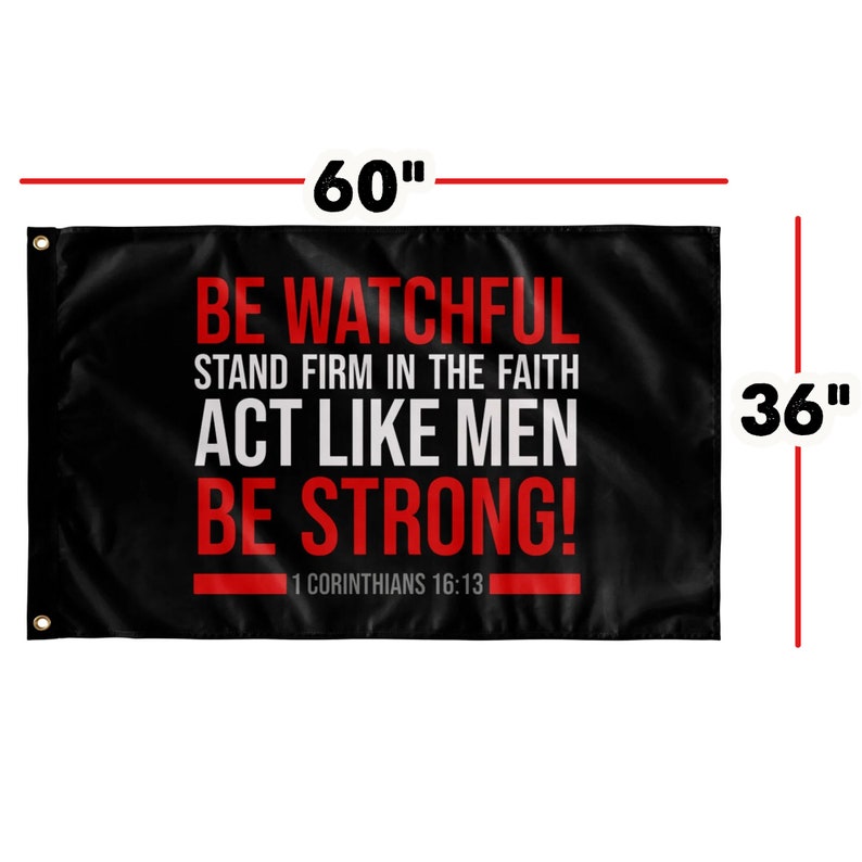 Christian Gym Flag Be Watchful Stand Firm in the Faith Act Etsy