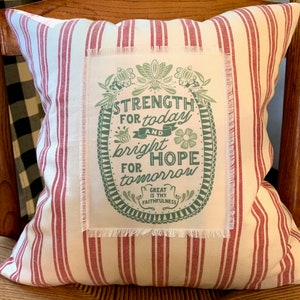 Great Is Thy Faithfulness | Hymn Pillow Cover | Christian Gift | Farmhouse | Boho | Hymnal | French | Vintage | Song Lyrics | Pastor Music