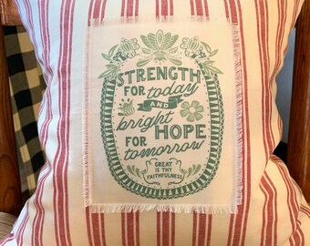 Great Is Thy Faithfulness | Hymn Pillow Cover | Christian Gift | Farmhouse | Boho | Hymnal | French | Vintage | Song Lyrics | Pastor Music