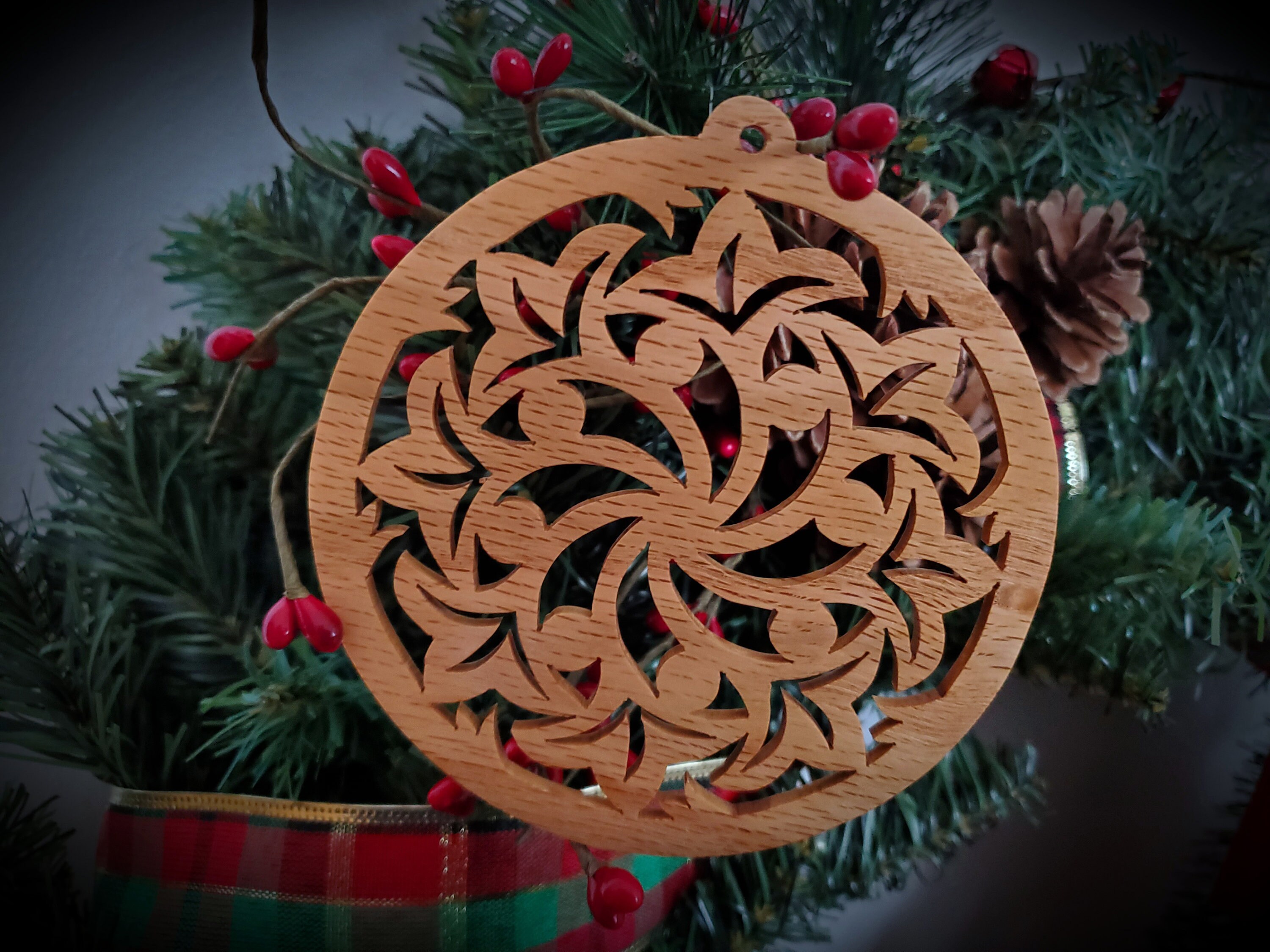 Wooden Scroll Saw Ornament Bulb Design Etsy