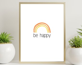 Be Happy Printable | Etsy