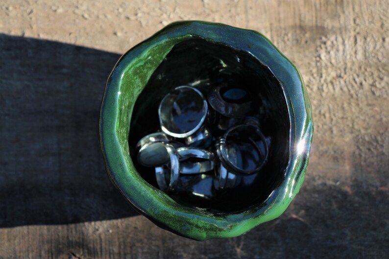Green Metallic Leaf Dish