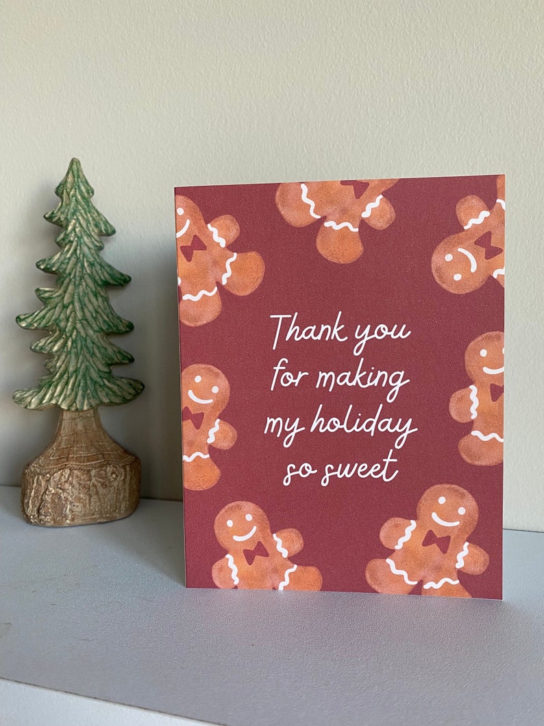 Christmas Thank You Note Holiday Thank You Card Christmas Note Card Christmas Stationary Custom Card image 1