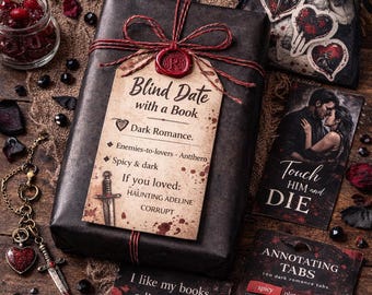 Dark Romance Blind Date with a Book Box | Mystery Wrapped Book Gift | Spicy Romance | Gothic Aesthetic Book Box | Book Lover Gift