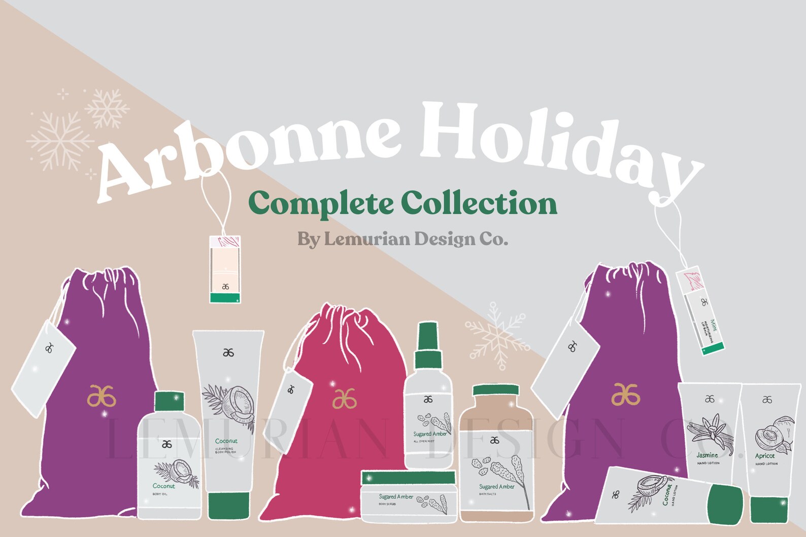 Arbonne Holiday Colección Gráfica Completa / Arbonne Clipart / Etsy