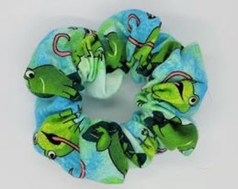 B3G1 Free, Frog Scrunchie, Happy Frog Scrunchie, Ponytail, Scrunchies, Soft Cotton Fabric, Scrunchie Hair Tie