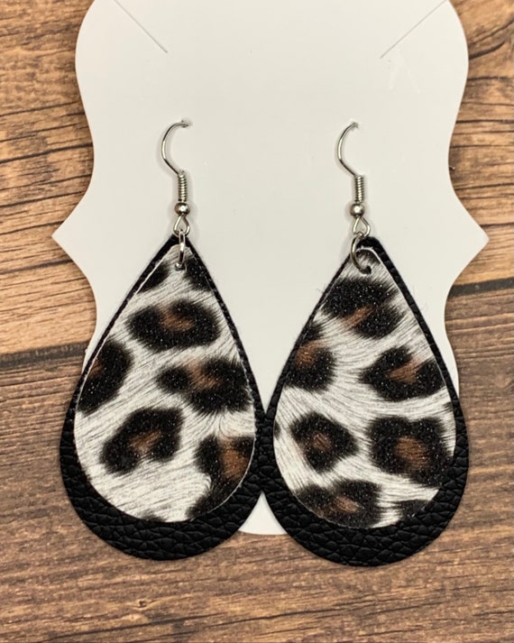 Leopard Print Pleather earrings