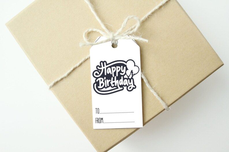 12 Happy Birthday Gift Tags|Birthday Gift Tags Printable|Editable Happy Birthday Tags|Instant Download