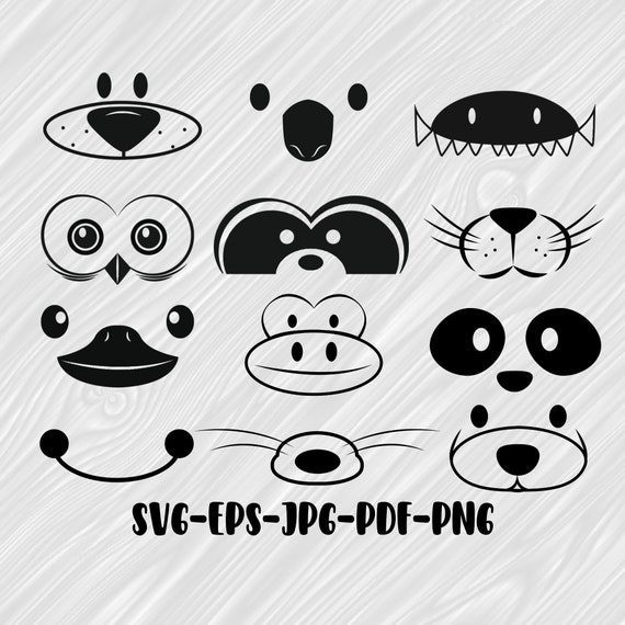 12 Animal Face mask Svg Cute Face mask Svg Face mask Svg Etsy