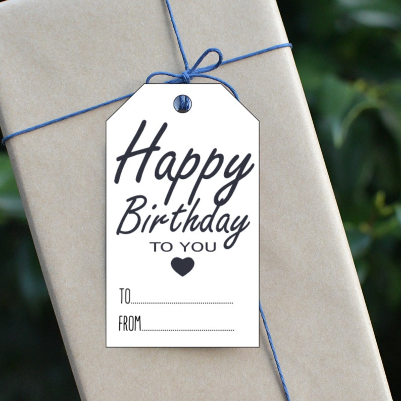 12 Happy Birthday Gift Tags|Birthday Gift Tags Printable|Editable Happy Birthday Tags|Instant Download