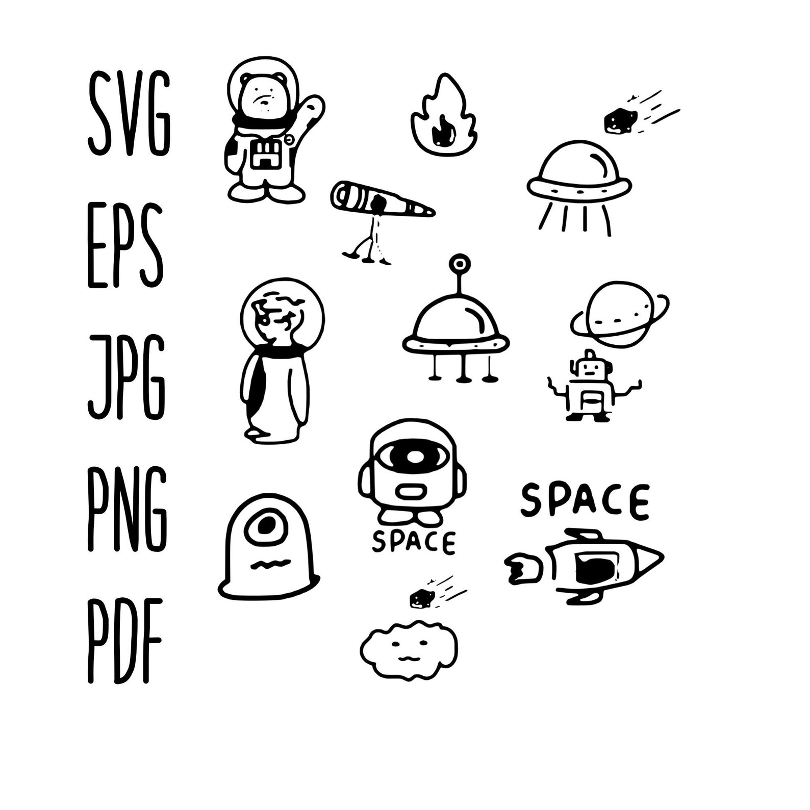 11 Space Clip ArtSpace SVG bundleSpace Cricut svg files | Etsy